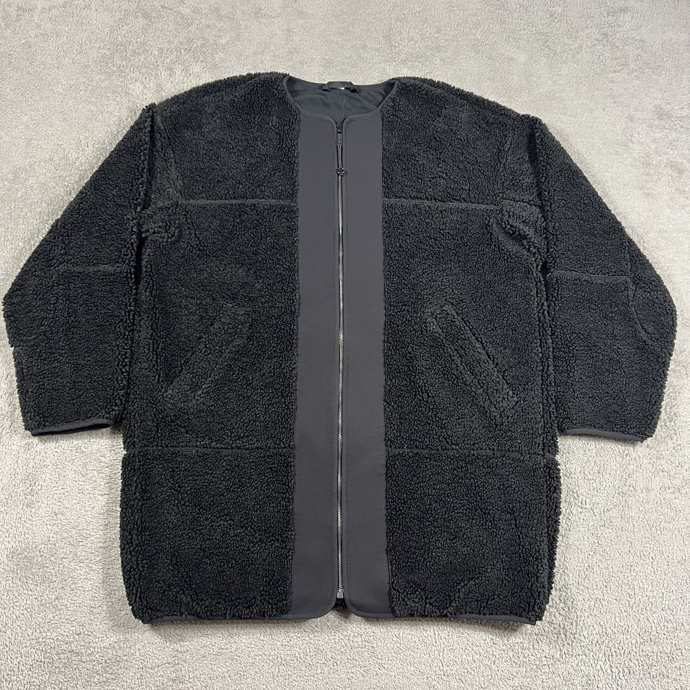 Lululemon Collarless Textured Sherpa Fleece Full Zip Jacket Womens 8 Oversized